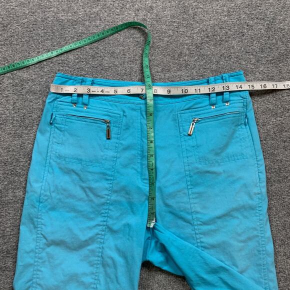 Jamie Sadock Shorts Women 6 Bright Blue Clam Diggers Retro Golf Zip Pocket *READ - Picture 3 of 9